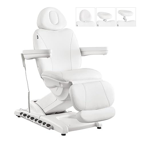 Dir Spa - Cama de belleza facial eléctrica de 4 motores para médico, tatuaje, médico, silla de podología con asientos térmicos climatizados, color