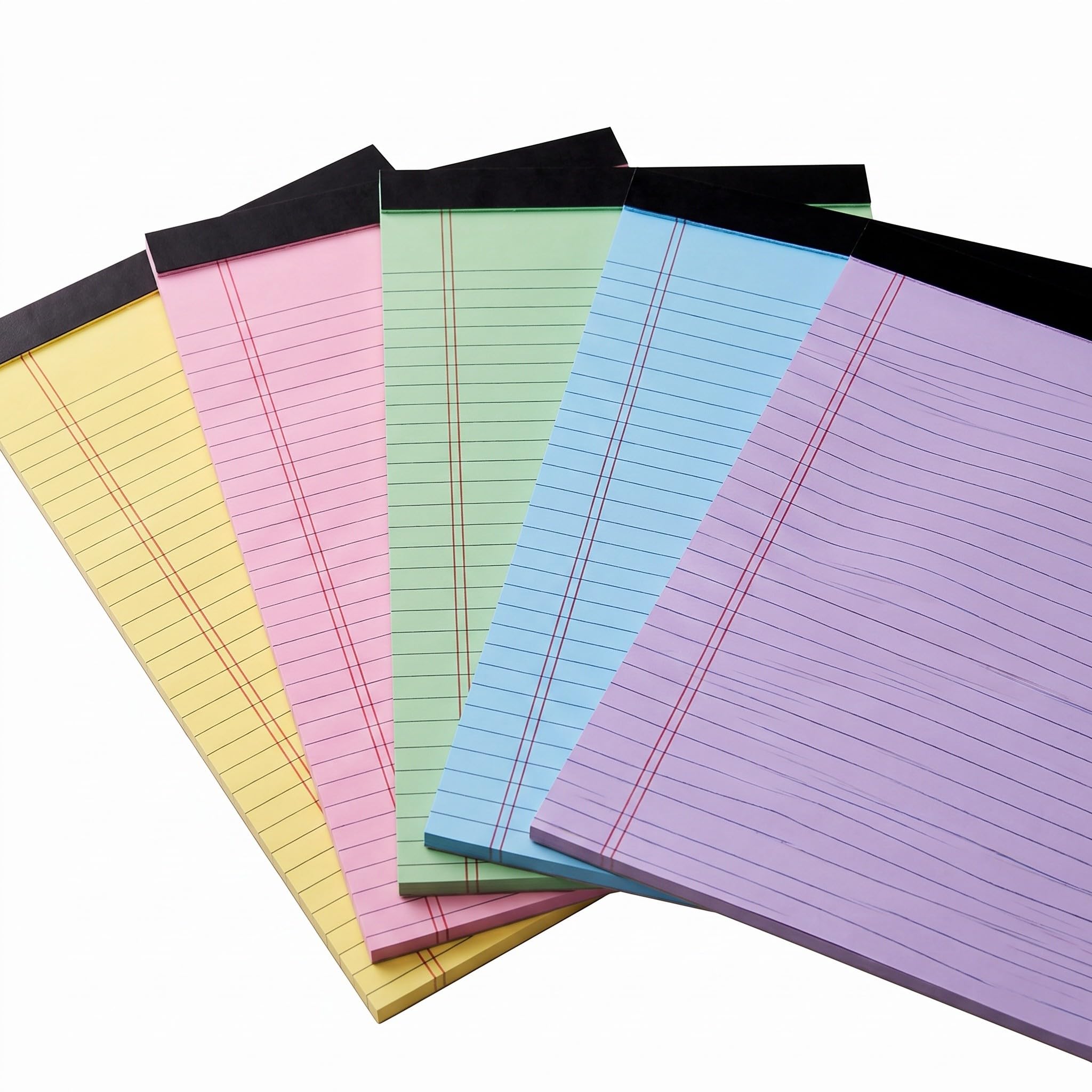 Toddmomy Lot de 5 blocs-notes colorés, format légal, cahier à lignes