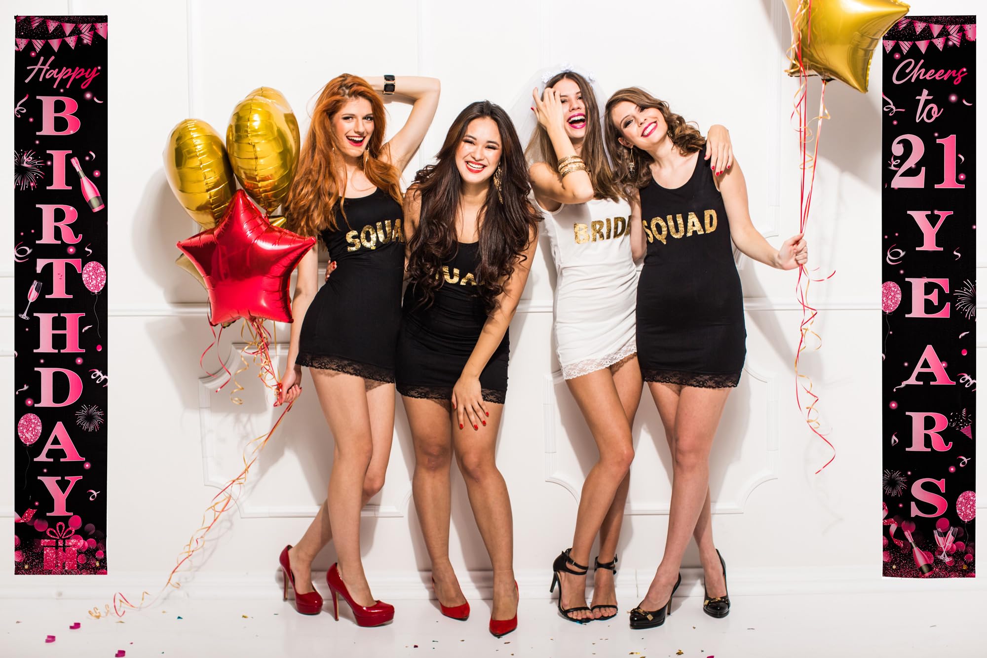 3 pezzi Striscione di Buon Compleanno Rosa,Ghirlanda Happy Birthday,Festoni Compleanno Bambina con Tema Ballerina,Decorazioni Compleanno per Parete e Sala Feste,Banner da Appendere per Eventi e Party