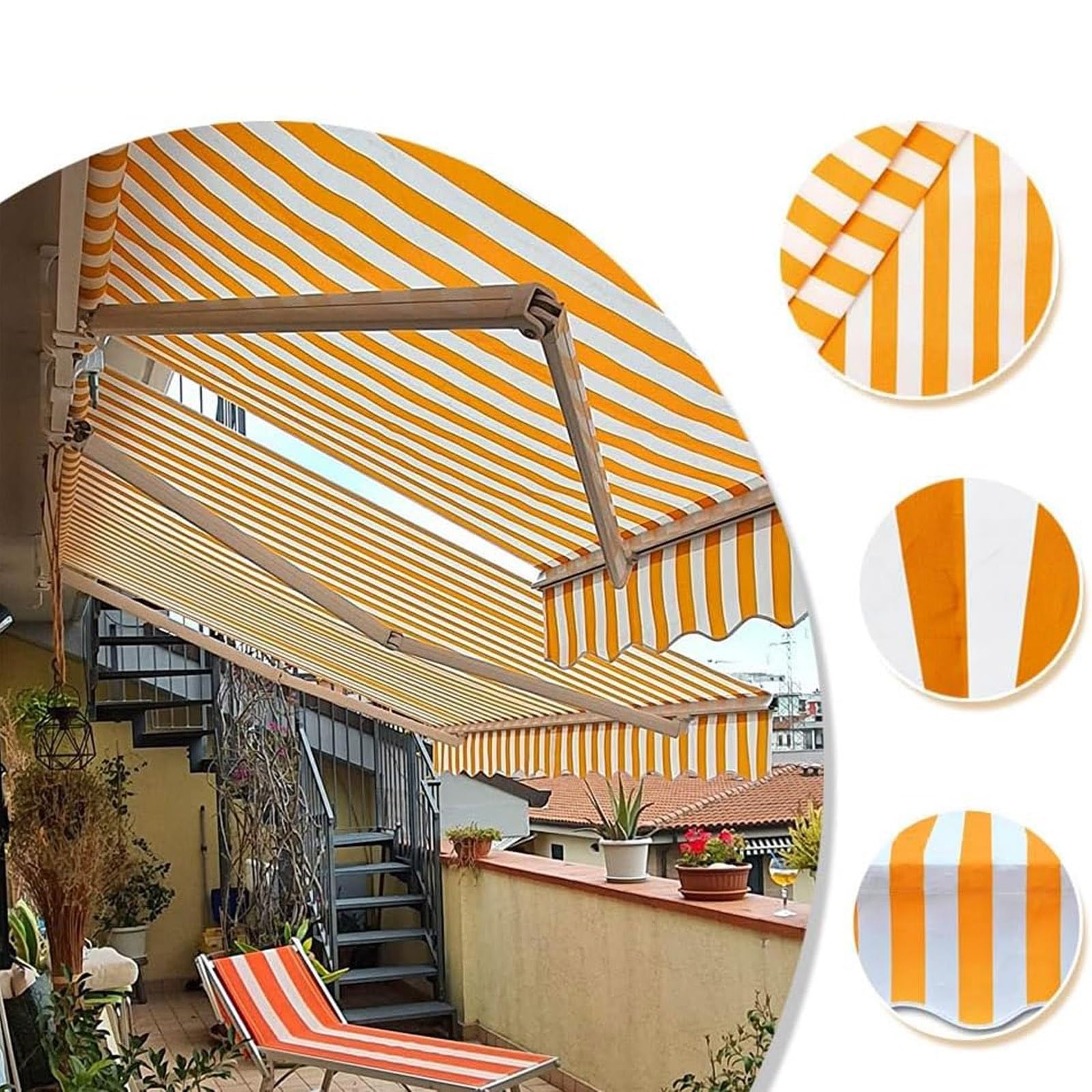 HJXGQJM Toldo De Lona, Tela De Repuesto para Toldos, Tela De Repuesto para Toldo De Terraza Retráctil (sin Marco) Toldo De Repuesto De Jardín, Tela para Toldo Exterior(2.5x1.5m(8.2x5ft))