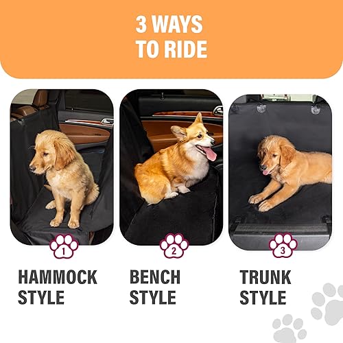 Miniatura 6 de Active Pets Funda de asiento de automóvil para perro, protector de asiento para asiento trasero de SUV, camiones, automóviles, hamaca impermeable y
