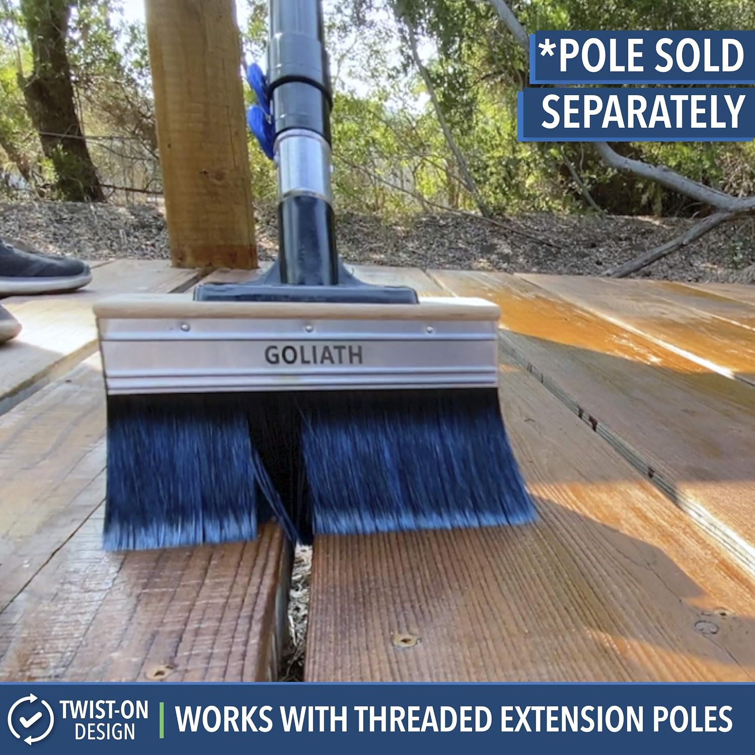 EVERSPROUT Goliath Deck Stain Brush | ULTRA WIDE 7-Inch Design Saves Time | Premium Reusable Deck Stain Applicator for Wood, Composite, Concrete | Includes Brush, Cleaning Comb, Opener, Case (No Pole)
