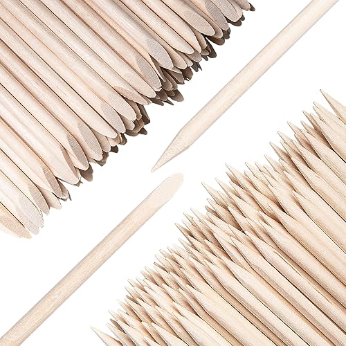 200Pcs Orange Sticks for Nails, Double Sided Disposable Wooden Cuticle Pusher Bulk, Orangewood Sticks Manicure Supplies Pedicure Tool