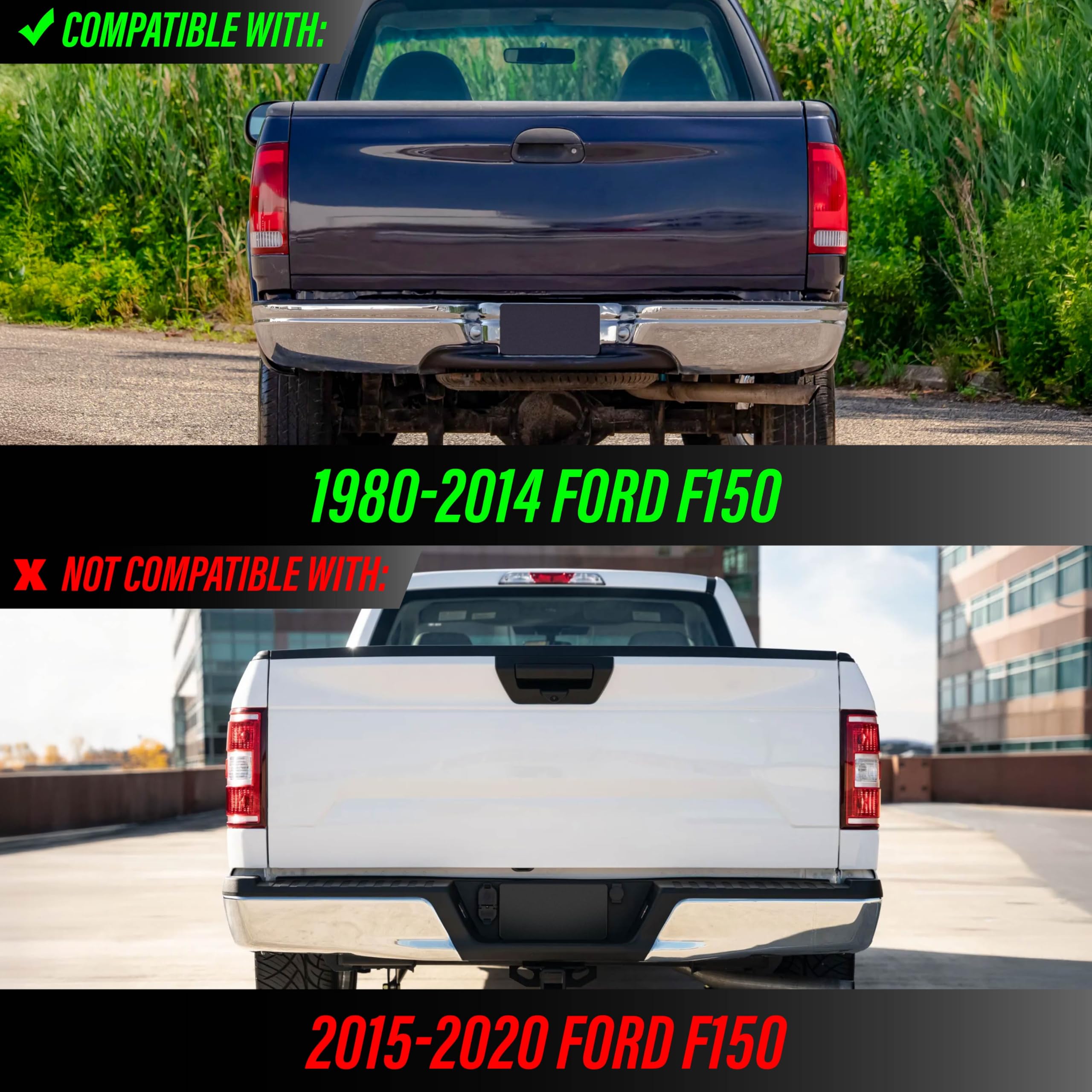 USR 90-16 F-250 Super Duty Pickup LED License Plate Light – Rear Frame Lamps (Left + Right) Pair - Compatible with 1990-2016 Ford F250 / F350 SuperDuty Pick Up Truck (WHITE LED 6000K UPGRADE)