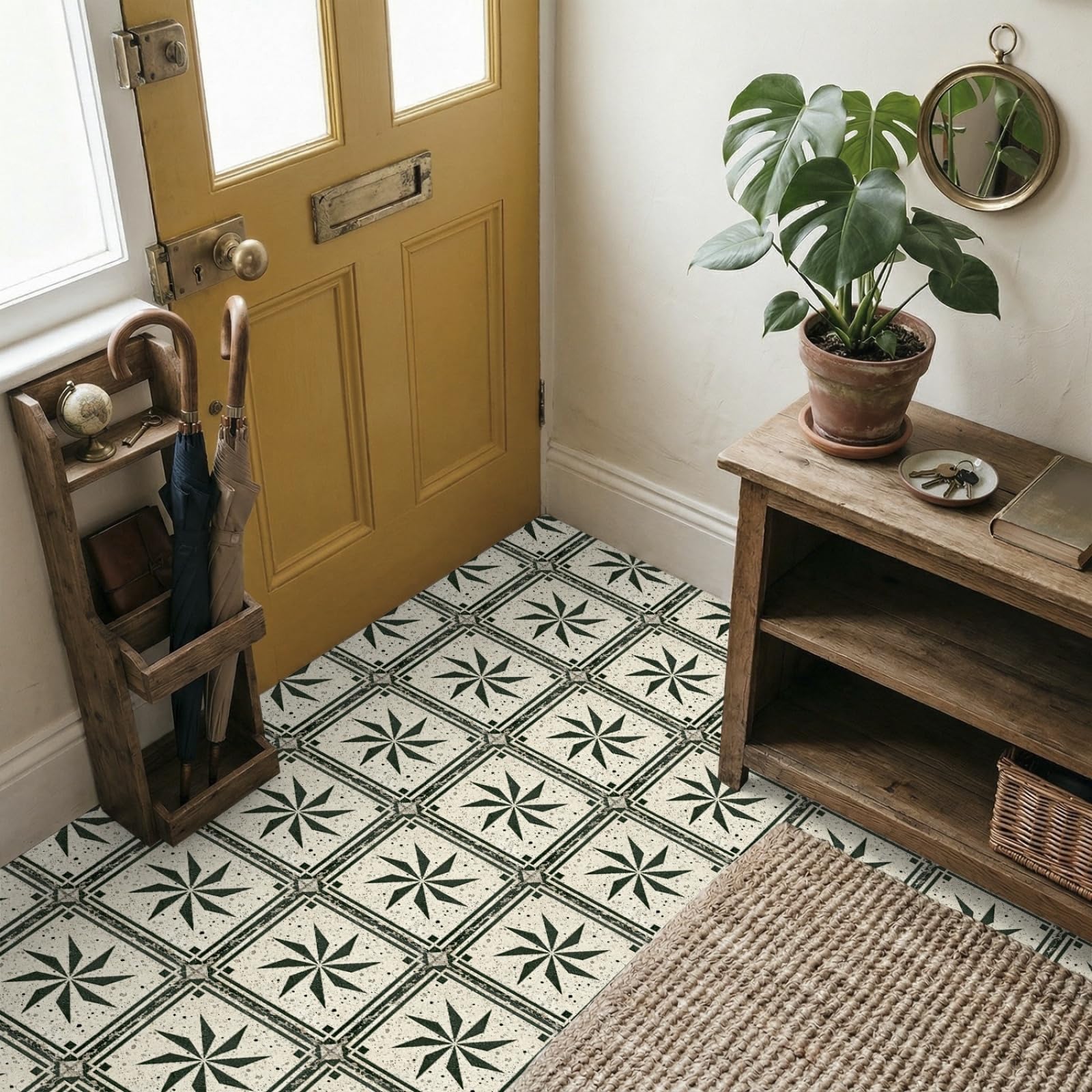 Naklejki na płytki czarne zielone geometryczne naklejki na płytki kuchenne wodoodporne naklejki winylowe samoprzylepne łazienka backsplash dekoracyjne pokrowce 30 x 30 cm/10 szt