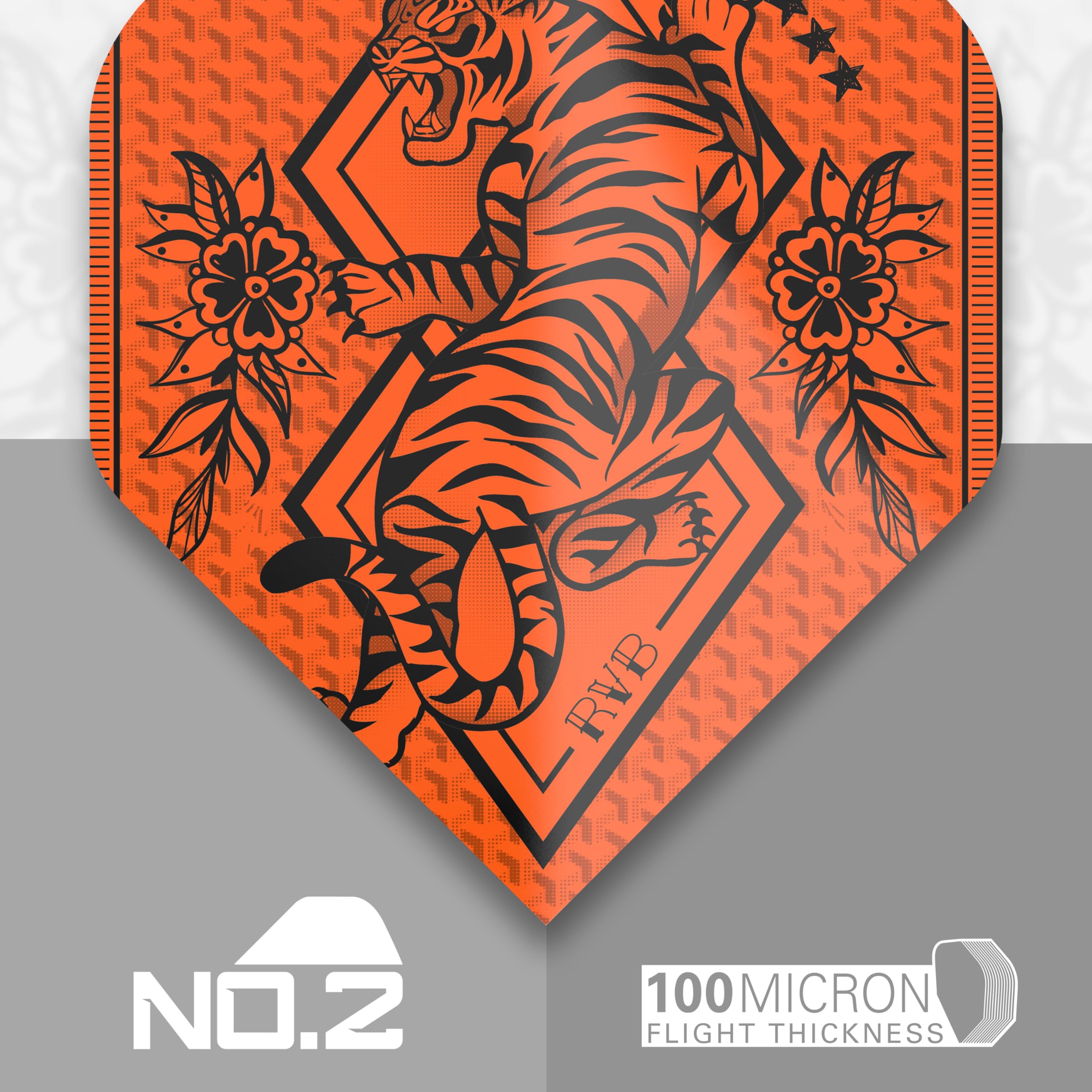 Target Darts Raymond Van Barneveld Ink Design No.2 Dart Flights - 3 Set Pack (9 in total), Orange, White and Black - Image 3