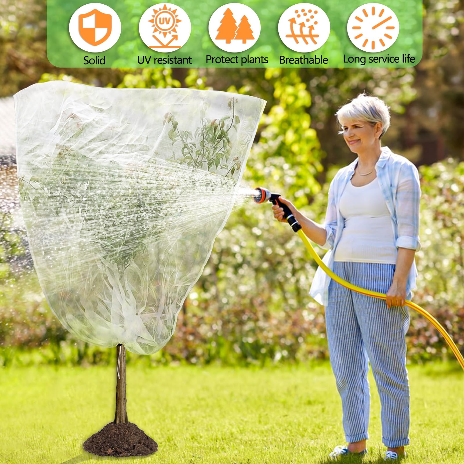 Red Protectora 3x3m para Árboles Frutales - Doble Protección Anti-Aves y Anti-Insectos, Malla Antiplagas con Cierre Ajustable para Higueras/Cerezos