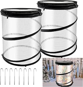 Reusable Winter Rose Covers with Stakes, 2-Pack