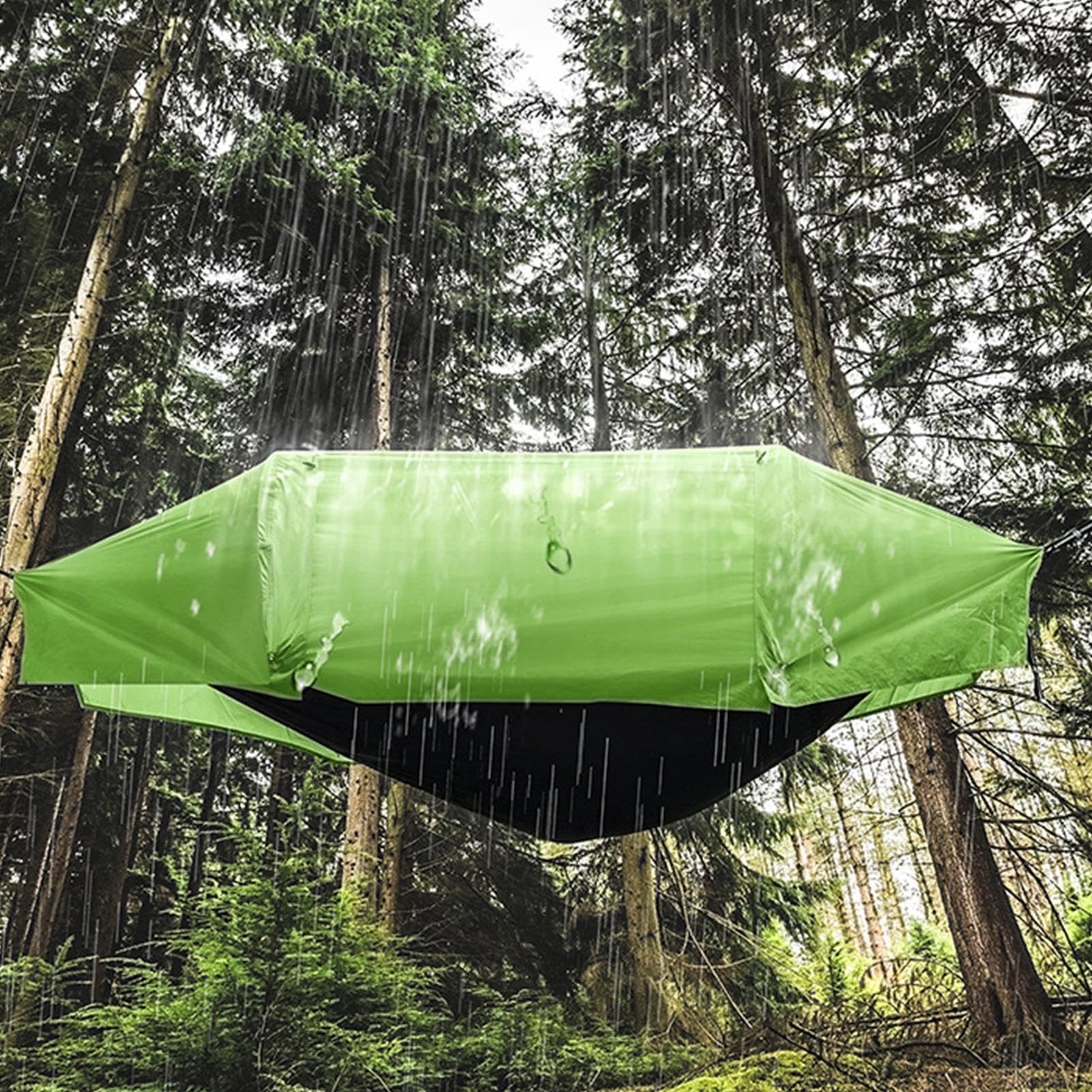Amaca Da Campeggio, Tenda Amaca con Zanzariera Integrata Allungabile | 106x55 Pollici Tela Resistente Portata 200kg Impermeabile Anti UV Facile Installazione Alberi Cinghie