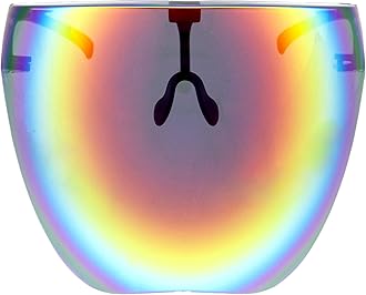 zeroUV - Protective Face Shield Full Cover Visor Glasses/Sunglasses (Anti-Fog/Blue Light Filter) (Red Orange/Mirror)