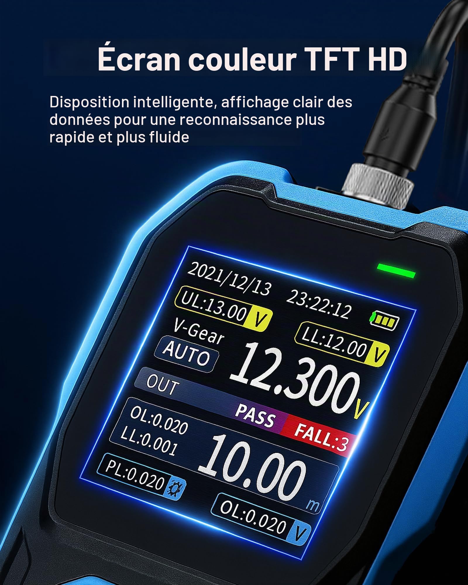 HRM-10 Testeur de résistance interne de batterie haute précision 1-100 V 20 mΩ-200 Ω Stockage de données 1 KHz AC Design portable pour l'automobile, l'électronique et le bricolage GOLDCHAMP
