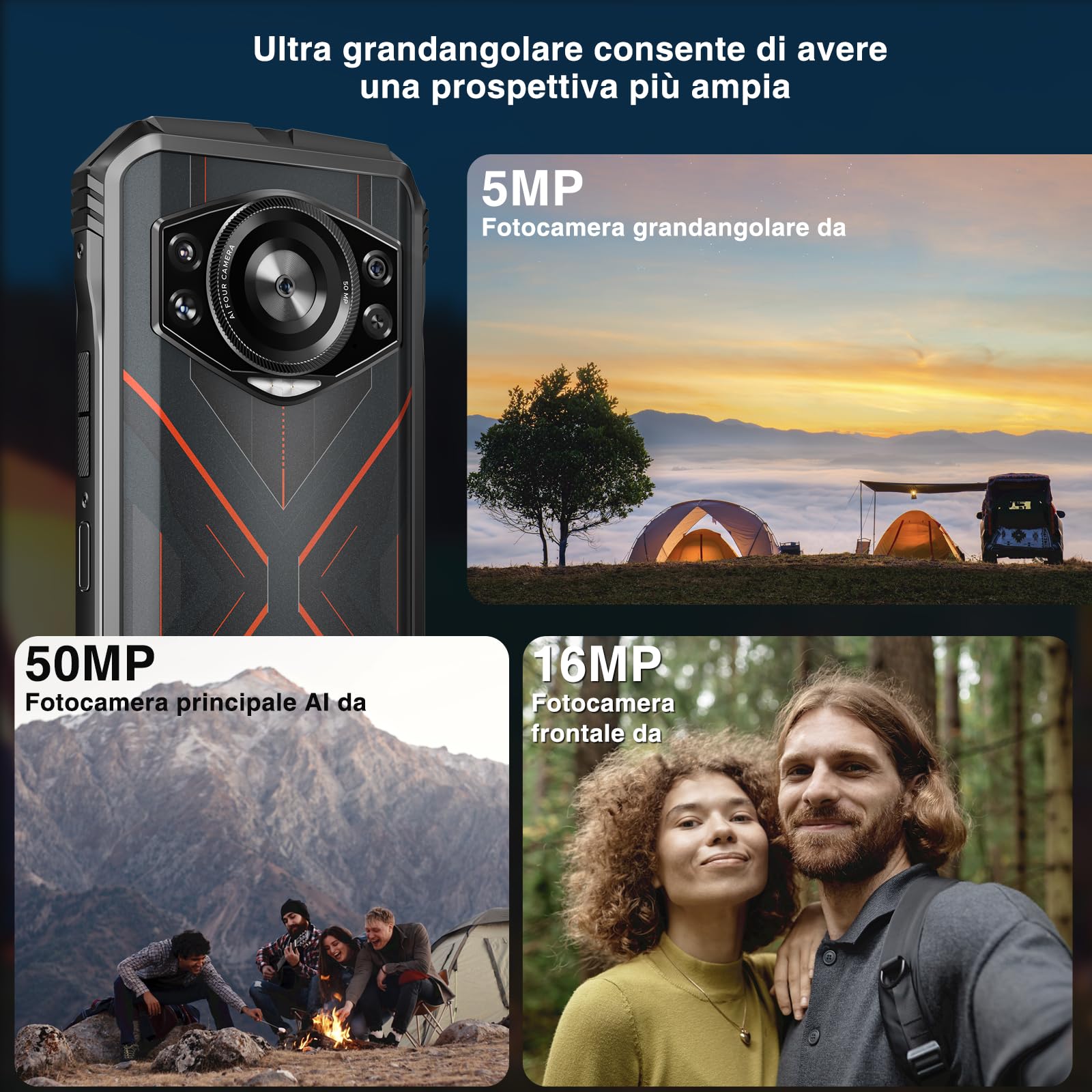 DOOGEE S cyber Rugged Smartphone(2024), 20GB RAM+256GB ROM, 10800mAh Android 14 Smartphone Indistruttibile, 6.58”FHD Telefono Rugged, 50MP+16MP Octa-Core Cellulare Rugged, Face ID/Fingerprint/NFC/GPS