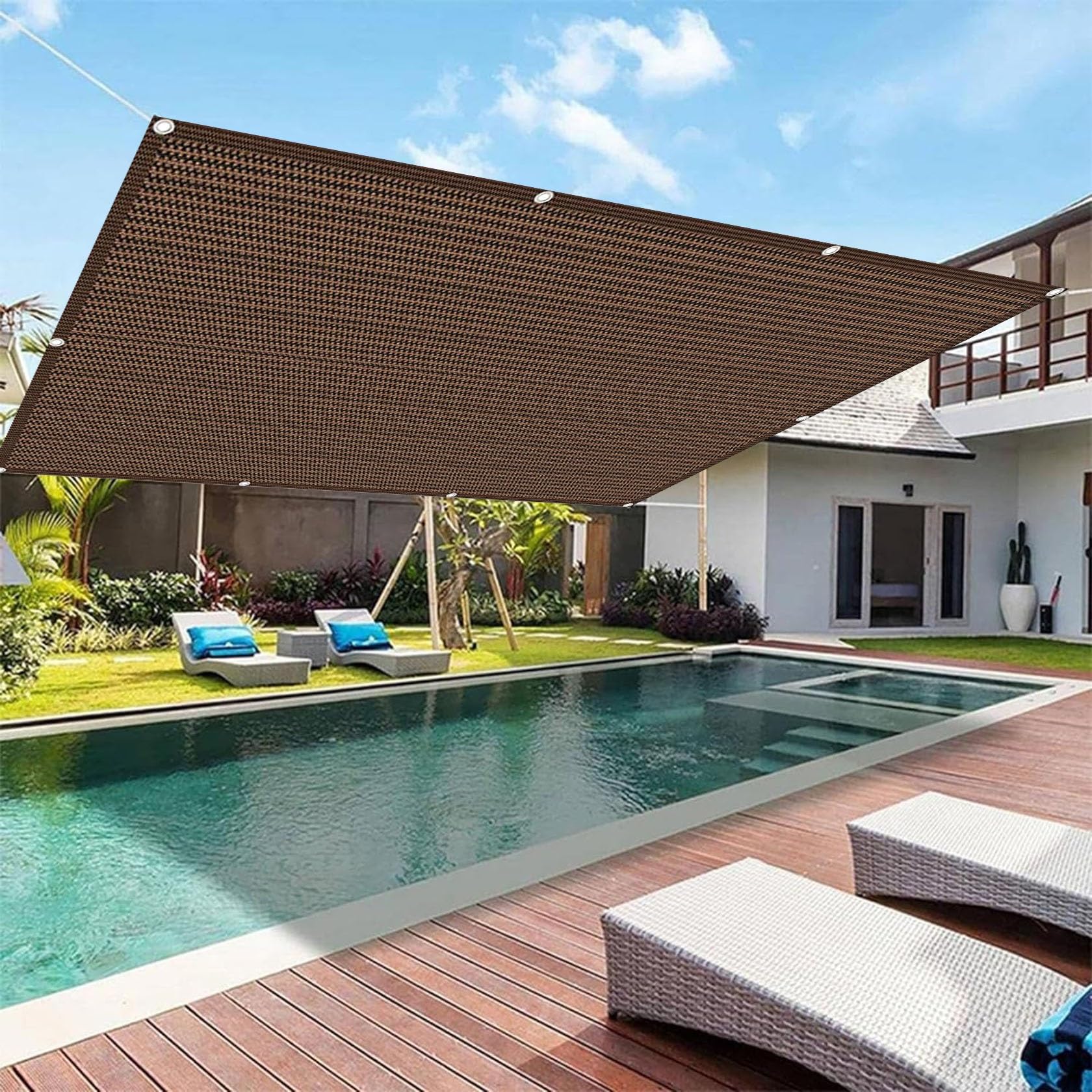 Voile d'ombrage rectangulaire idéal pour ombrager une longue terrasse