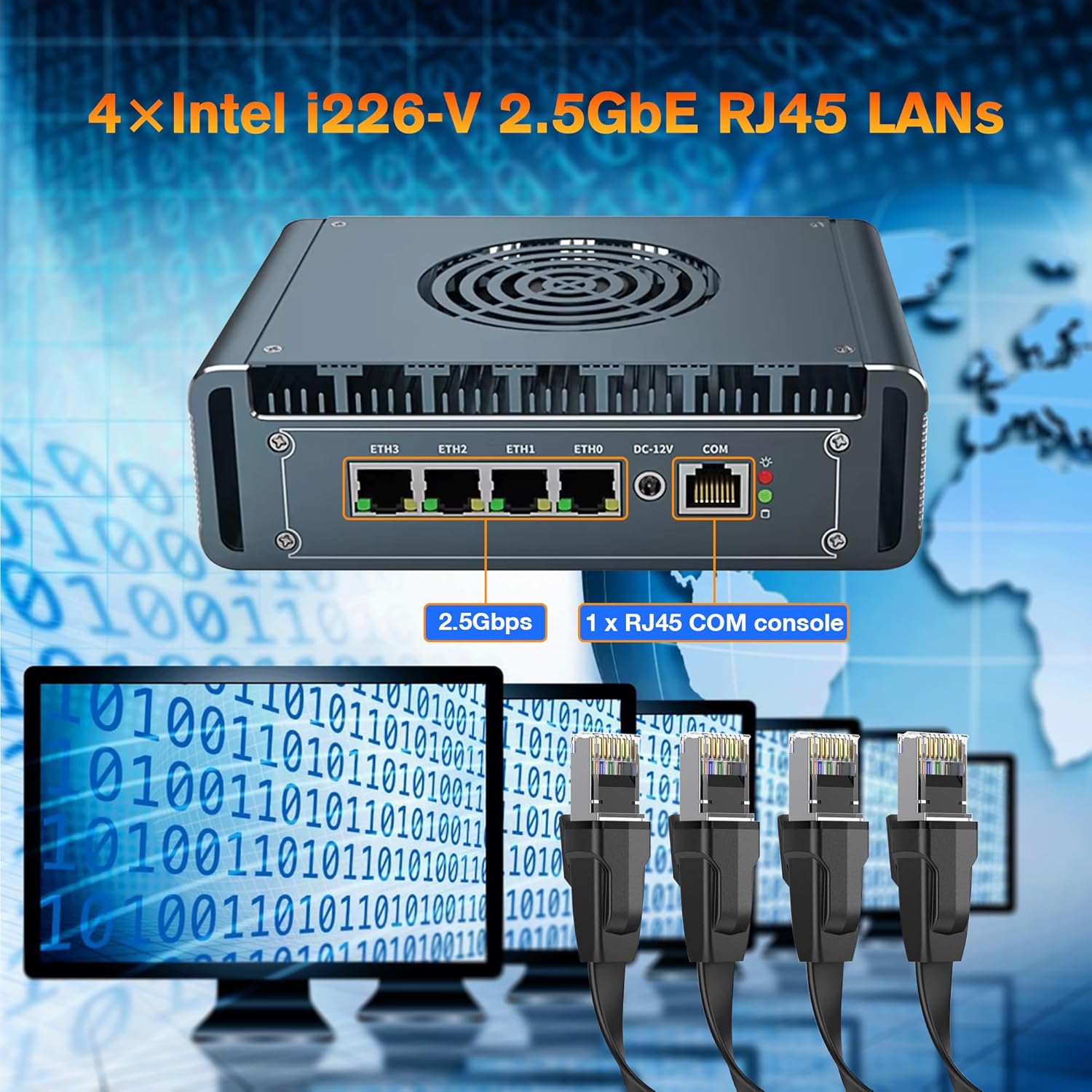 N150 Firewall Mini PC, 32GB DDR5 RAM 1TB SSD Soft Router Computer, 4x2.5GbE i226-V LAN Network Gateway Micro Computer Appliance, Support AES-NI - Image 4