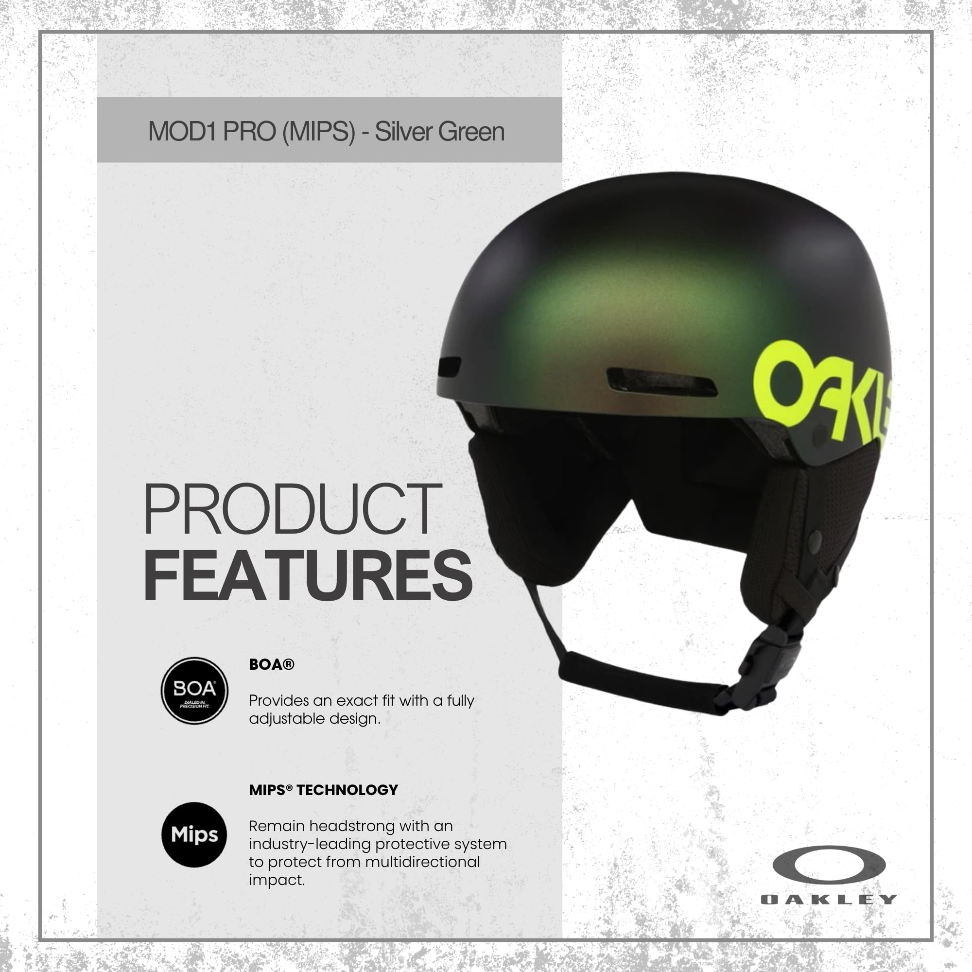 Oakley MOD1 PRO MIPS prata/verde Colorshift FP pequeno capacete de