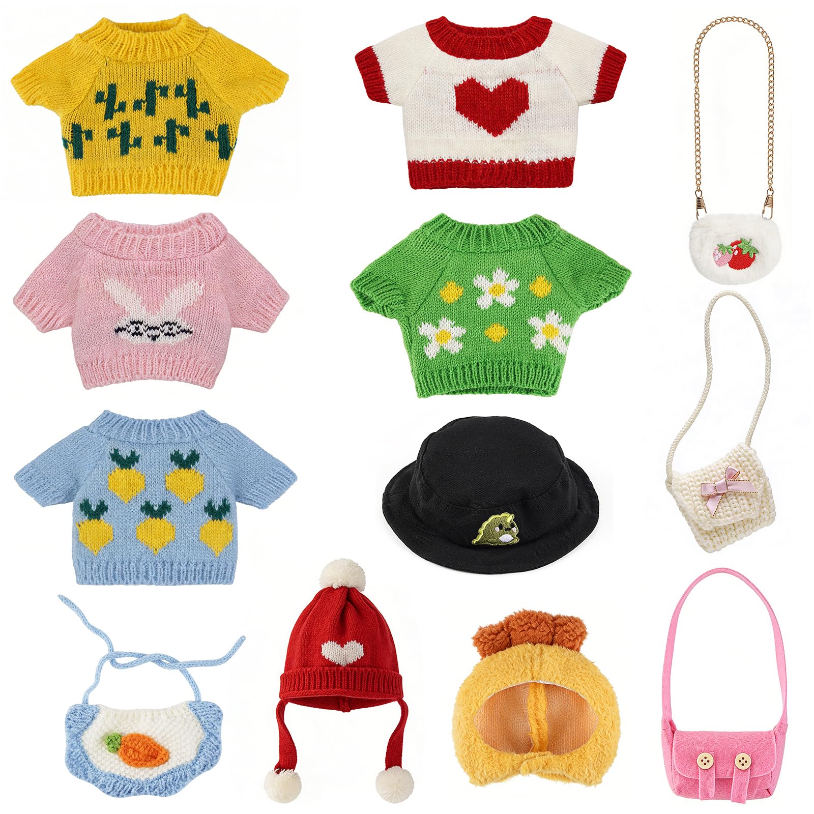 Capybara Plush Toy Clothes & Accessories 12Pcs Soft Stuffed Animal, Dress Up Cute Capybara Plushie Valentine's Day Easter