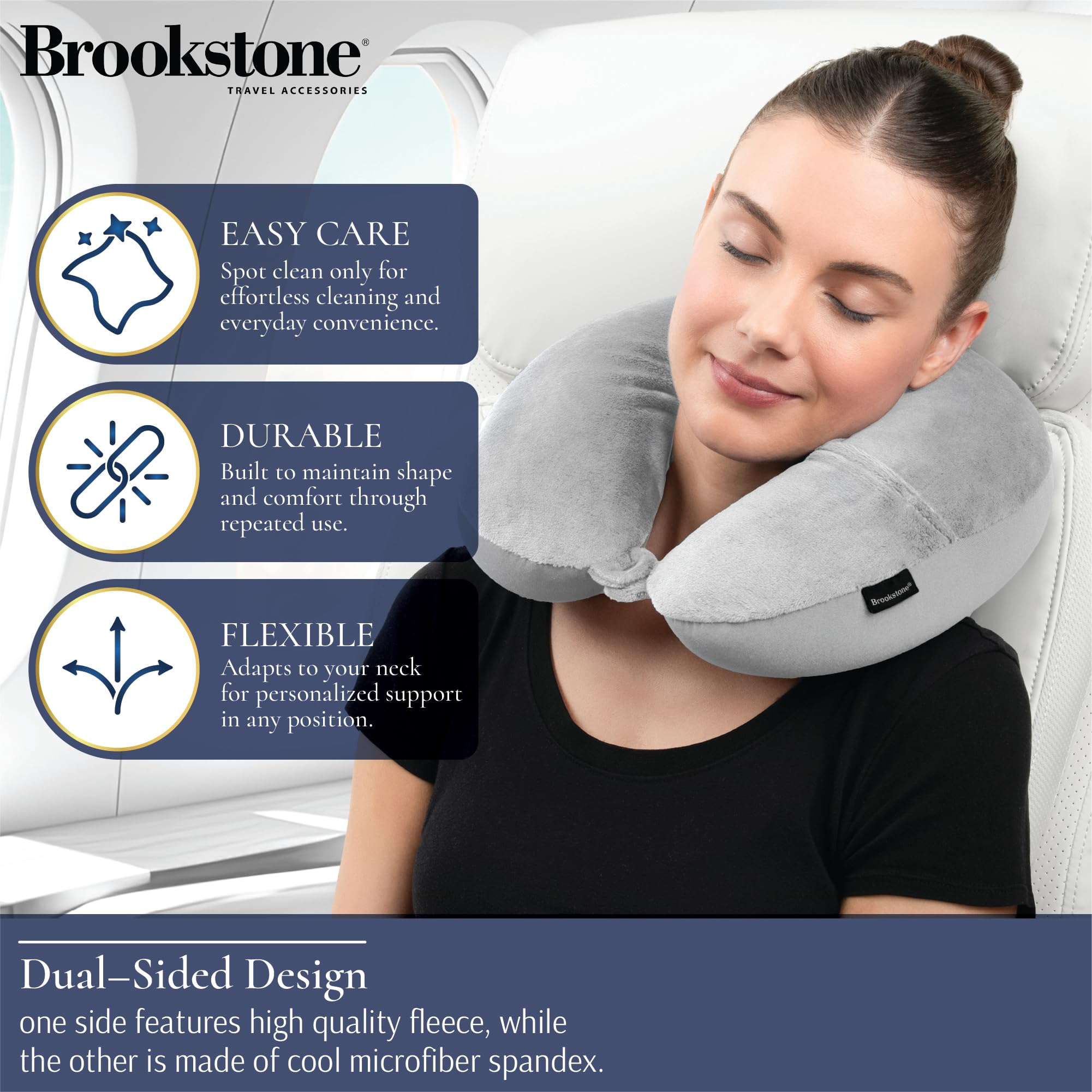 Amazon.com: Brookstone Microbead Neck Pillow - Super Soft Cozy
