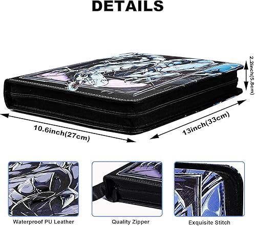 Miniatura 8 de KarlyPro Carpeta de tarjetas coleccionables para YUGIOH Tarjetas, álbum de 990 bolsillos con fundas compatible con tarjetas Yu Gi Oh, tarjetas TCG u
