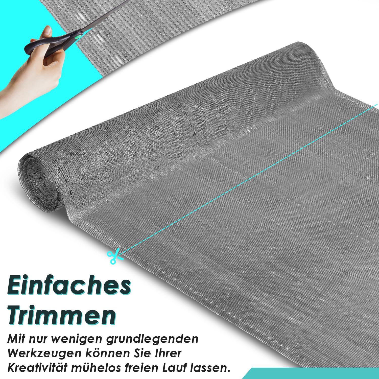 Brise-Vue polyéthylène 150 g/m², Protection Vent Poussière Soleil, Anthracite 1,8 x 10 m