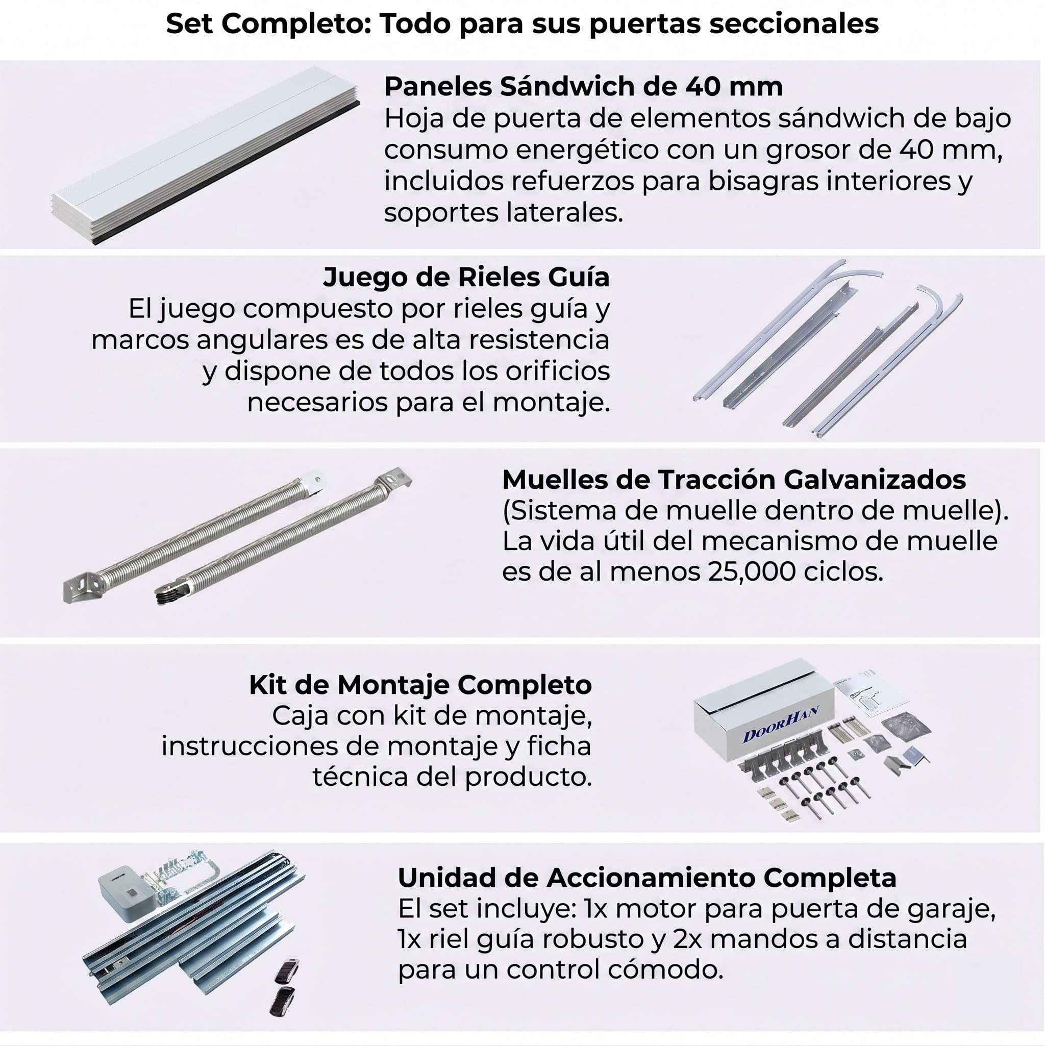 DoorHan - Puerta de Garaje | Seccional | Motorizada y emisor manual, para el Autoensamblaje, Tamaño y Color para elegir (RAL 8014 (Marrón), Ancho 2750 mm x Alto 2150 mm) extra