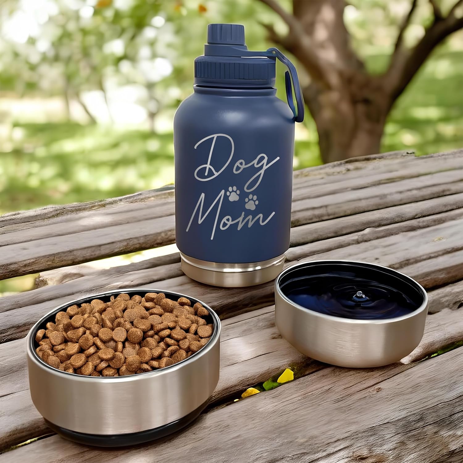 TEEAMORE Mom Water Tumbler with Bowls Personalized Stainless Steel Travel Bottle White - Image 8