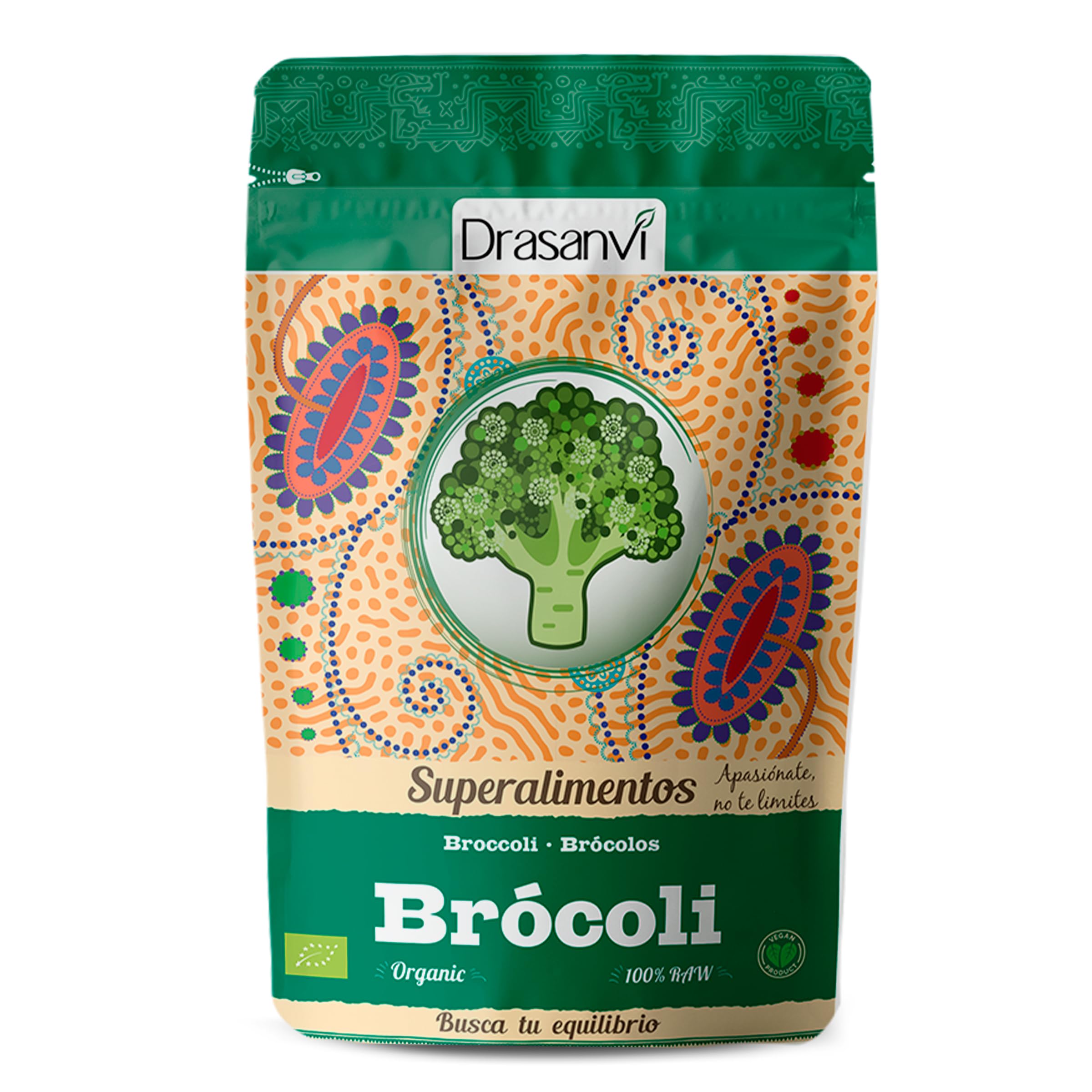 DRASANVI SUPERALIMENTO BRÓCOLI CERTIFICADO BIO - Alto contenido en Fibra + Proteínas + Vitamina C - Opción estupenda para un batido saludable - VEGANO - SIN GLUTEN - 150g