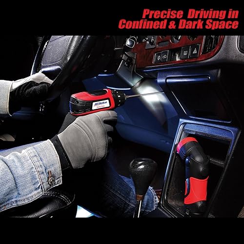 Miniatura 8 de AcDelco ARD847L - Kit combinado de taladro de iones de litio inalámbrico de 8 V con funda, luz de trabajo LED, cargador de 2 puertos y 2 baterías