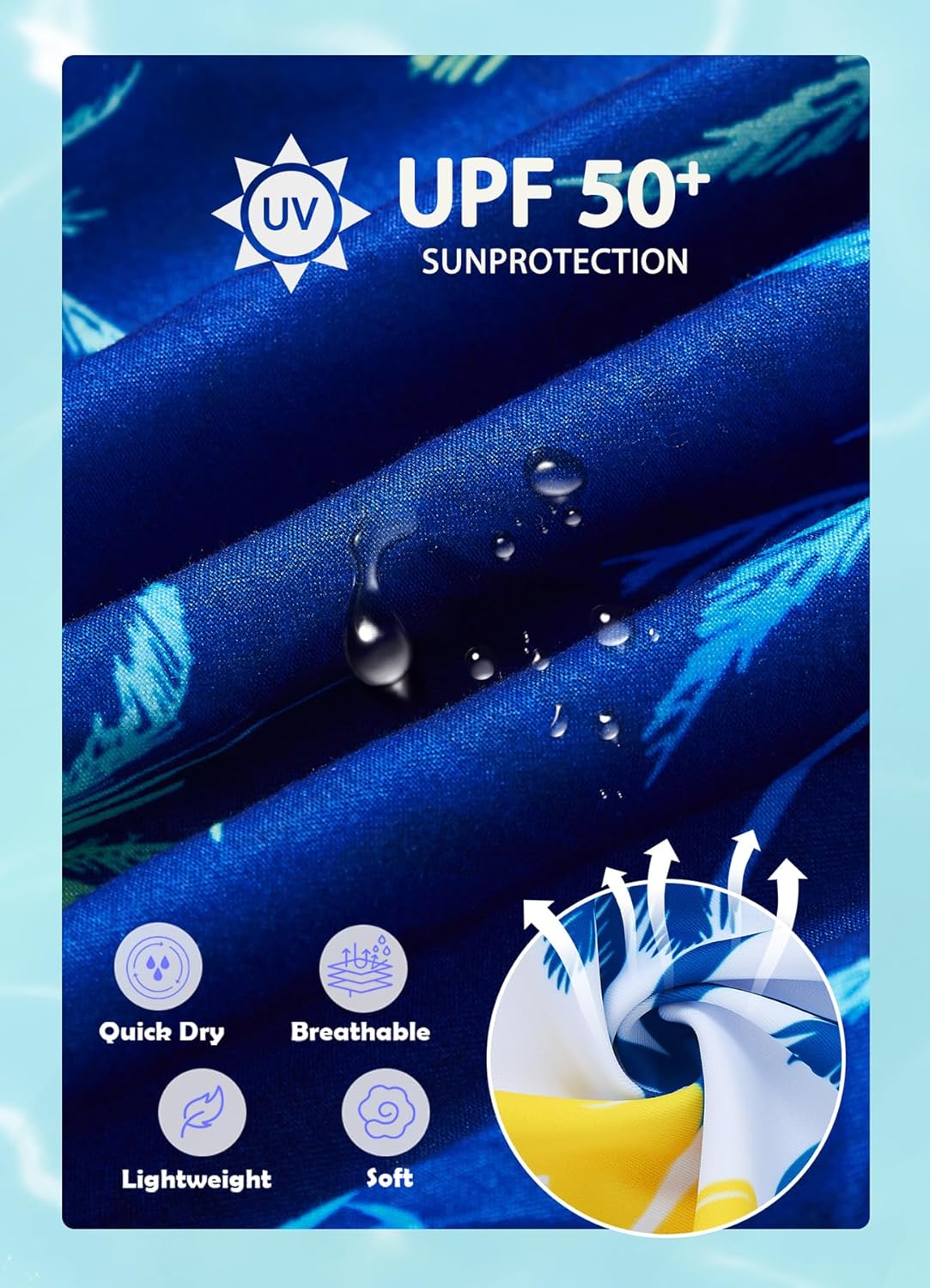 Boys Two Piece Rash Guard Swimsuits Sets Bathing Suits with Trunks 4-12 Years - Image 3