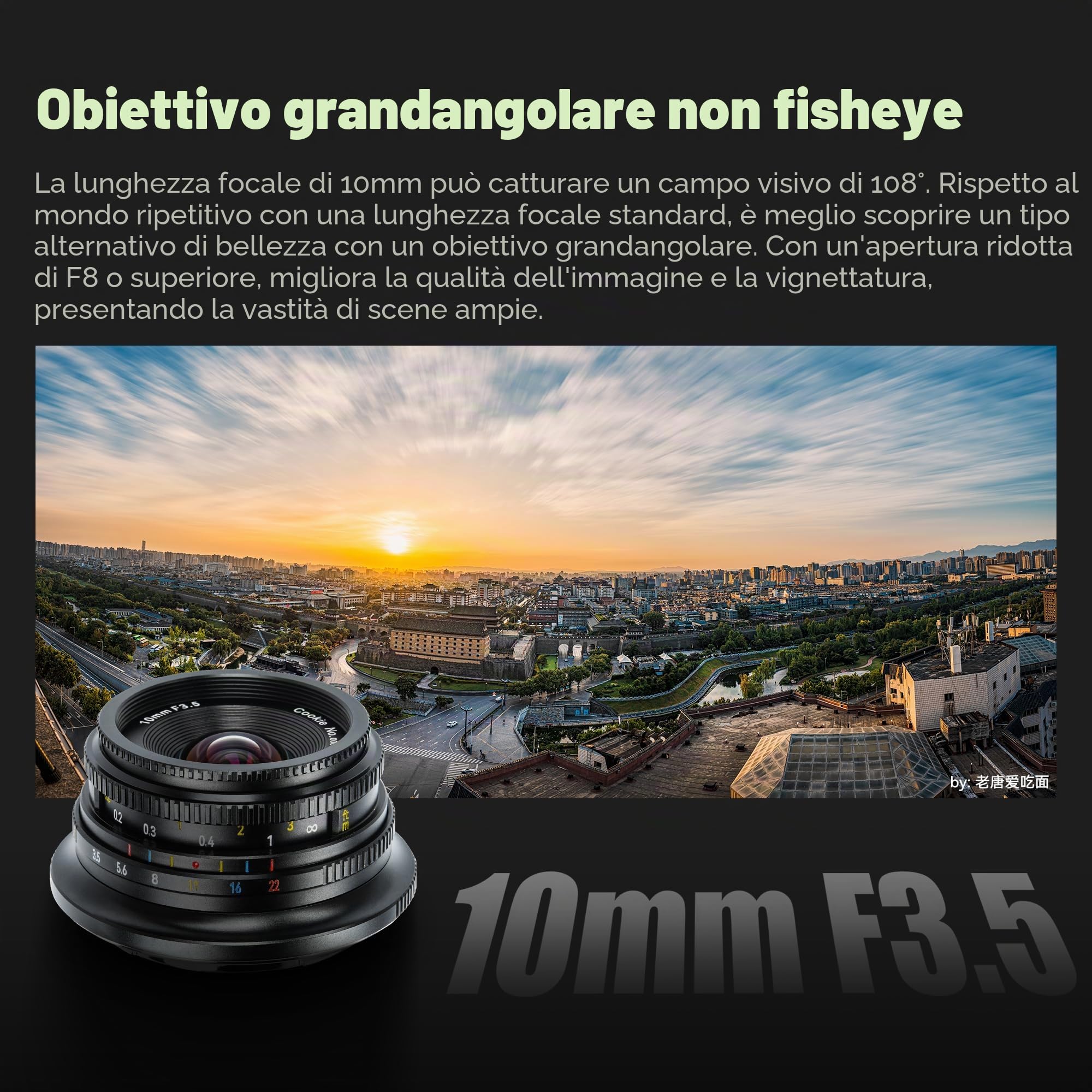 7artisans Obiettivo grandangolare MF F3.5 da 10 mm con obiettivo pancake a fuoco fisso APS-C per fotocamere mirrorless, compatibile con Nikon Z Zfc Z50 Z30