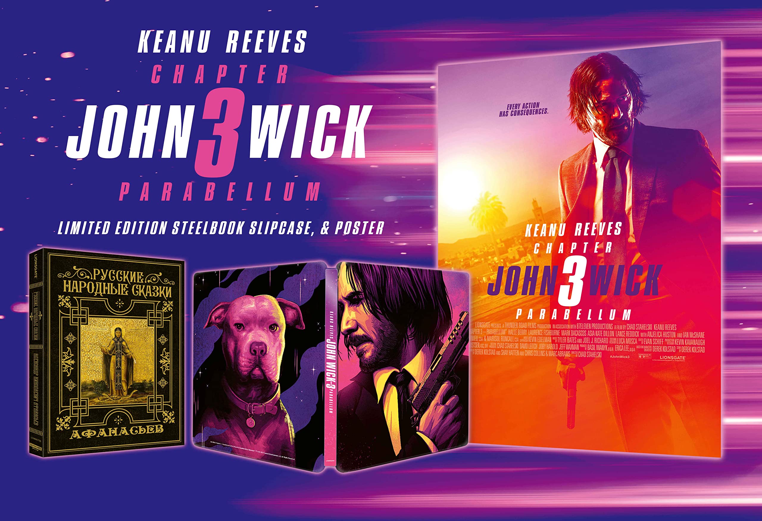 John Wick Chapter 3 - Parabellum Steelbook -4k Ultra HD + Blu Ray - NEW /SEALED