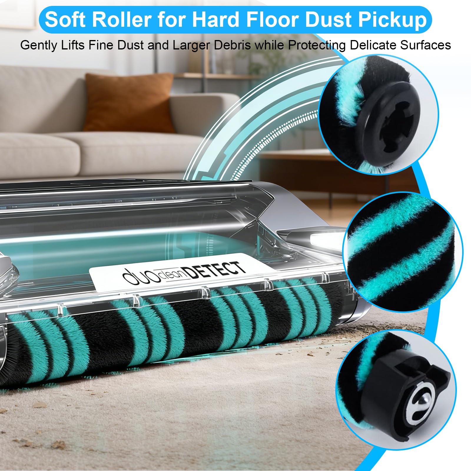 Filtro compatible con Shark LA802 LA742 Detect Pro Lift-Away ADV aspiradora vertical sin bolsa, kit de mantenimiento completo con 1 cepillo de rodillo suave, 2 filtros HEPA, 4 espuma y fieltro, 4