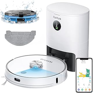 HONITURE Robot Vacuum Cleaner with Mop Self Emptying, 3500pa Q6 Pro Robotic Vacuum with Mapping 5-level, Lidar Navigation, Carpet Booster, WiFi/APP/Alexa, Robot Hoover for Carpet/Pet Hair/Floor