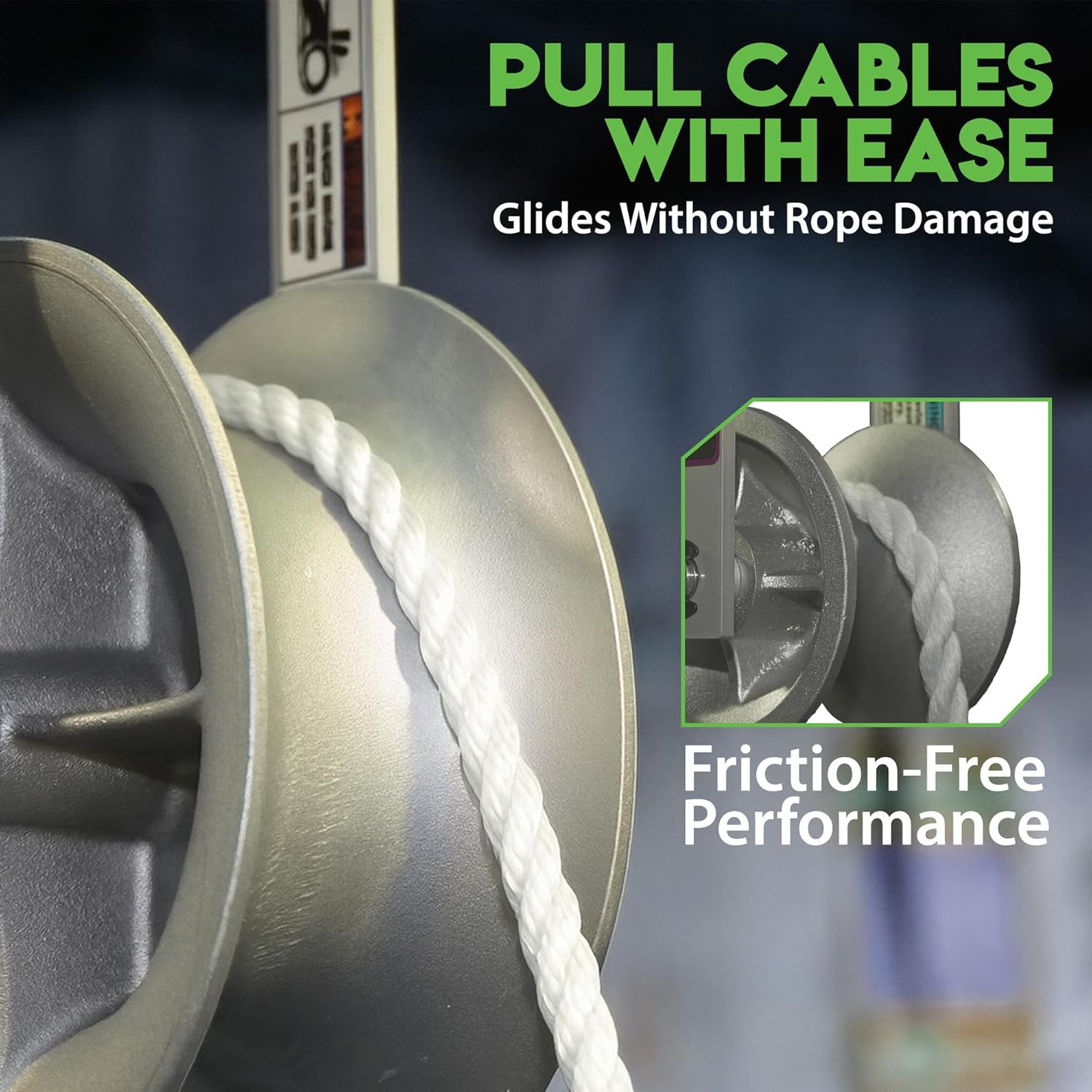 12" Diameter, Cable Puller Sheave, Hook, Wire, Rope | Capacity 6500lb for Greenlee Pullers 640,6801,6001 | Staten Tools