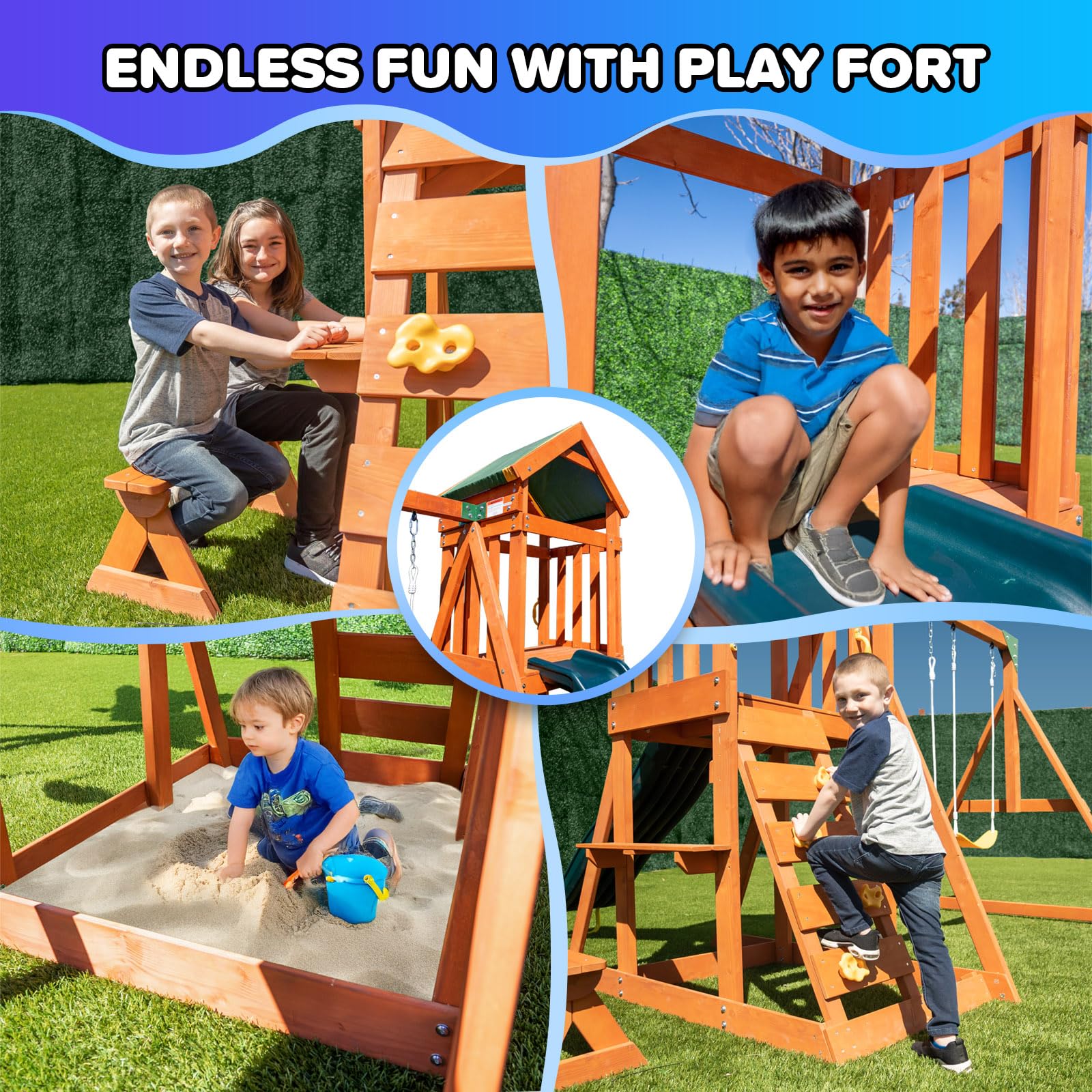 Amazon.com: Sportspower Scottsdale Cedar Wood Swing Set: 2