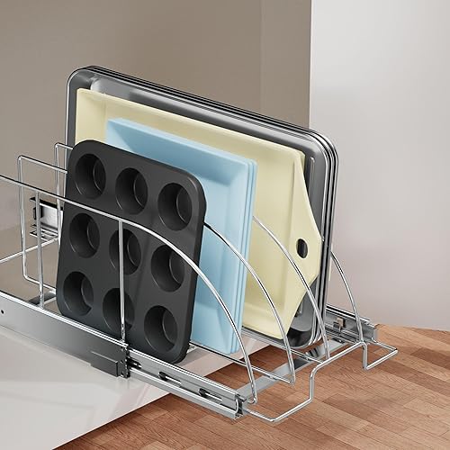 Miniatura 2 de ROOMTEC Organizador extraíble para bandeja de galletas, tabla de cortar, bandeja para hornear, utensilios para hornear y bandeja, separadores de
