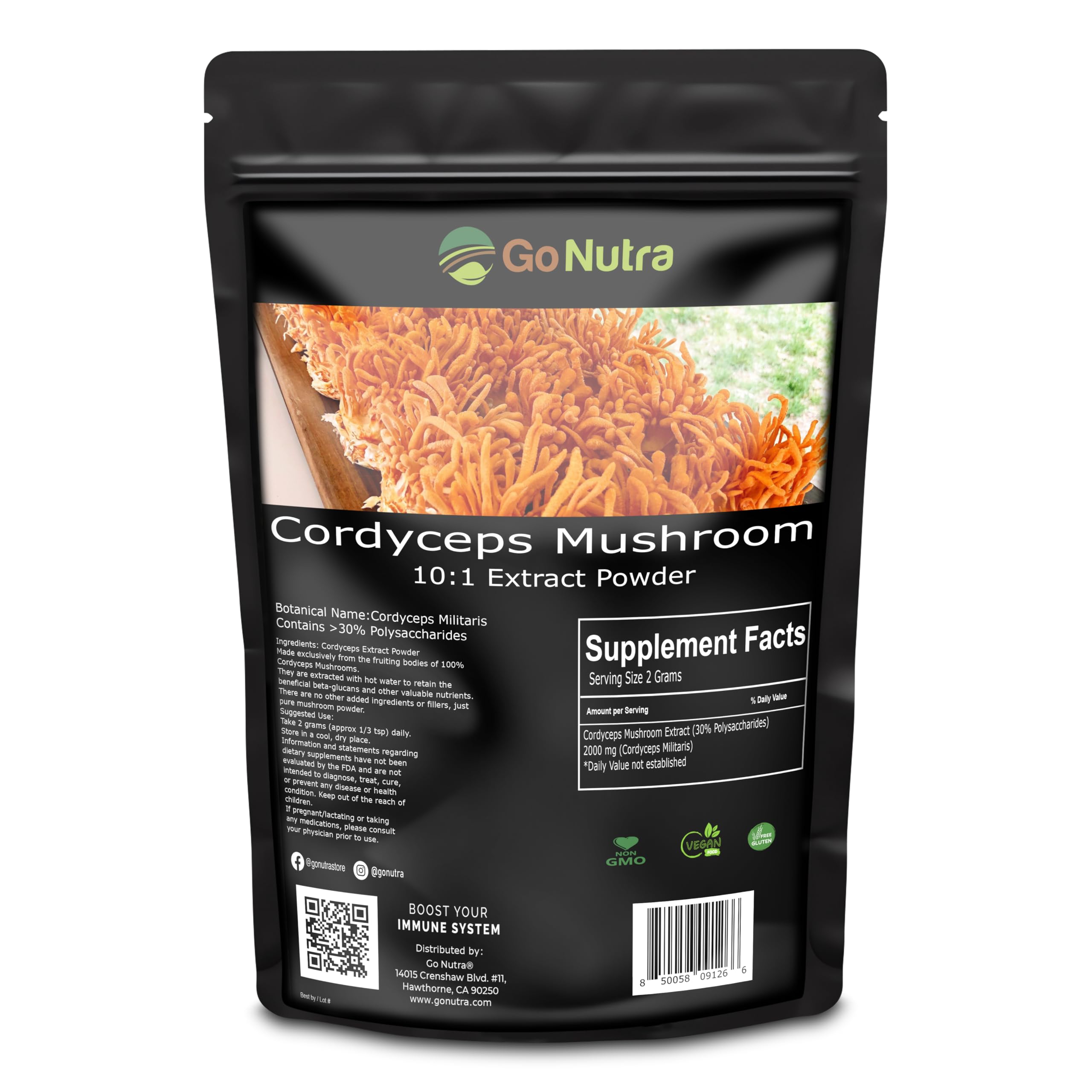 Cordyceps Mushroom Powder | Cordyceps Extract 30% Polysaccharides Non-GMO Pure Cordycep Powder 4 oz. (113 Grams)