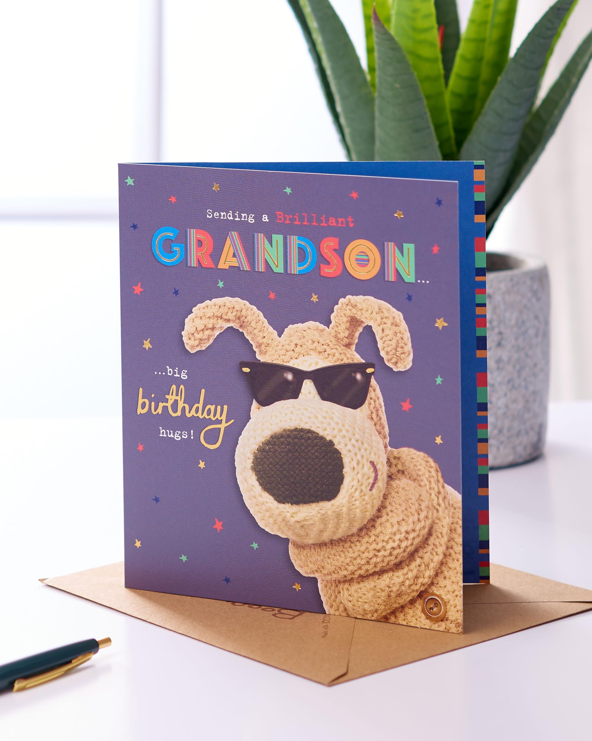 Weihnachtskarte Für Enkelsohn – Boofle Design Mit Spruch 'To A Brilliant Grandson'