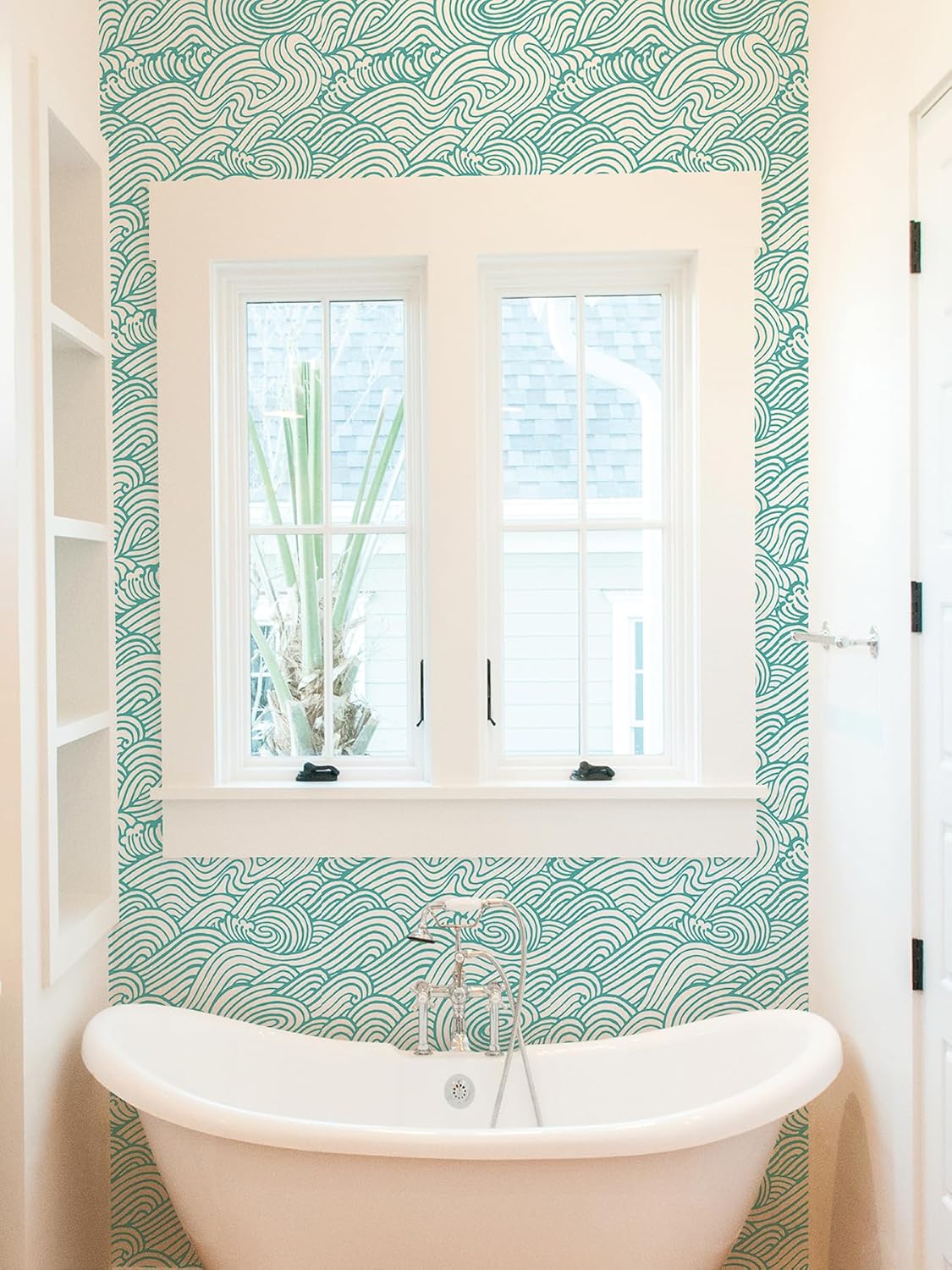NuWallpaper NUS4164 Saybrook Peel & Stick Wallpaper, Teal