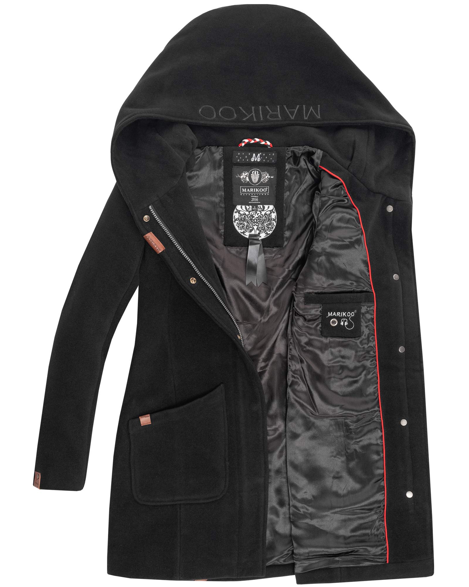 MARIKOO Damen Winter Jacke Mantel Business Trenchcoat Wintermantel Parka XS-XXL MAIKOO