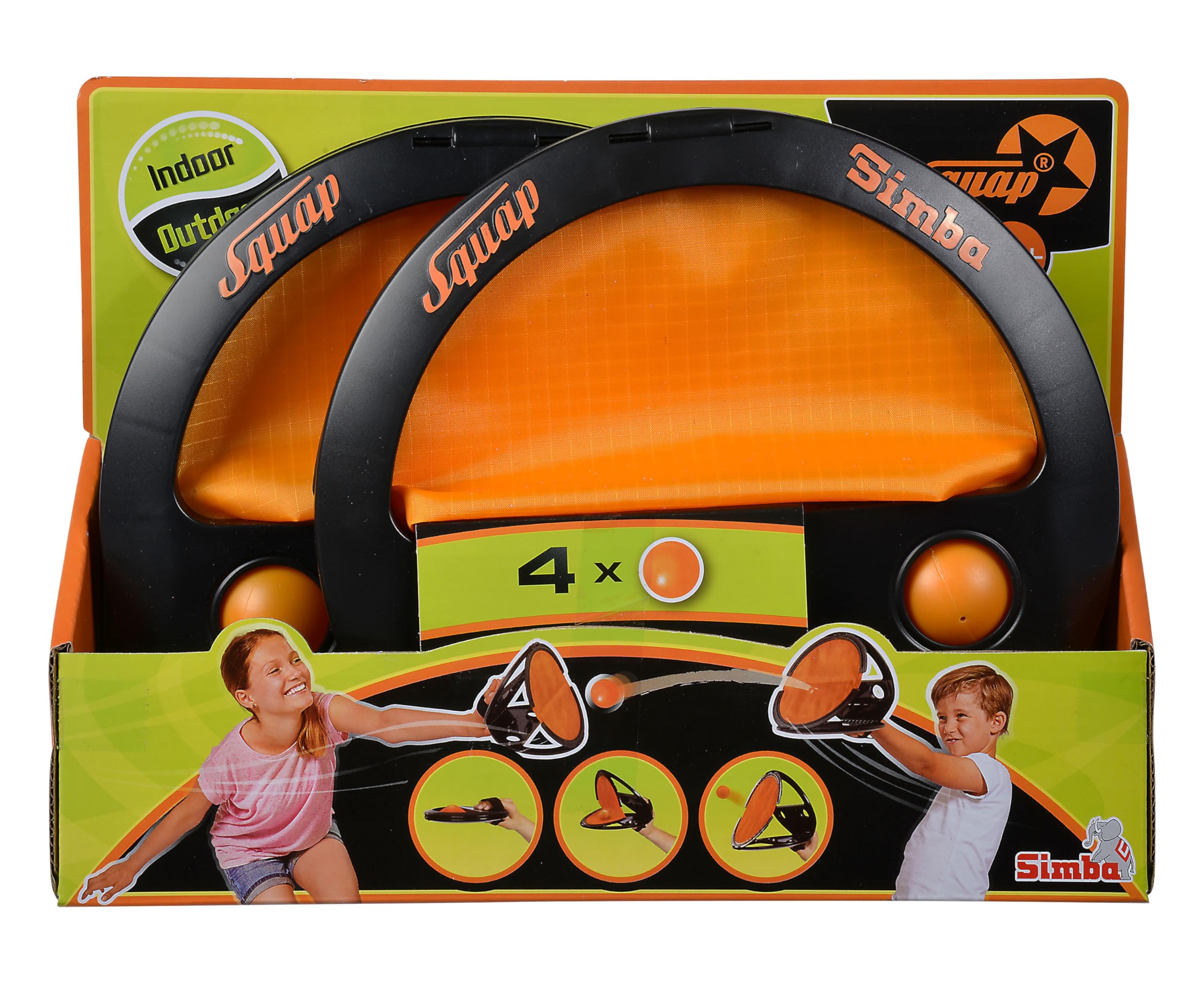 Simba Squap Lot de 2 balles de pêche pour Enfants à partir de 6 Ans - Jeu d'action Populaire pour Le Jardin, la Plage et Les Loisirs - Jouet d'extérieur pour garçons et Filles