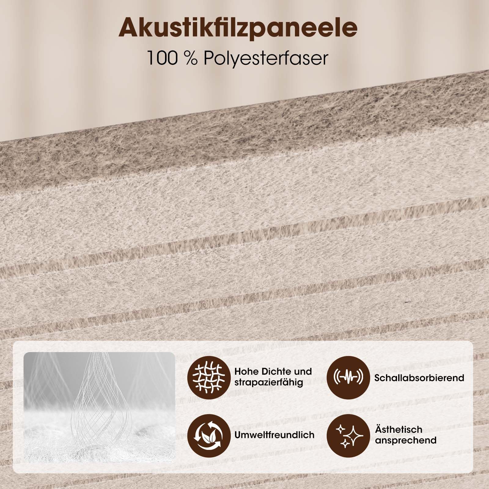 120 x 60 cm Filz-Pinnwand, selbstklebend, 3er-Pack Kork-Alternative, 0,9 cm dick, Fotowand, Pinnwand, Memoboard mit 30 Pinnadeln für Büro, Küche, Zuhause, Beige