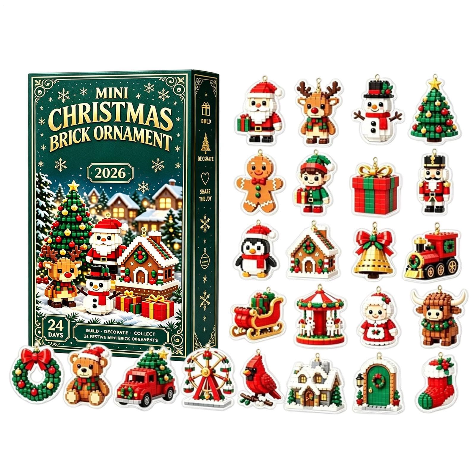 24 Day of Mini Christmas Brick Ornaments Advent Calendars 2026