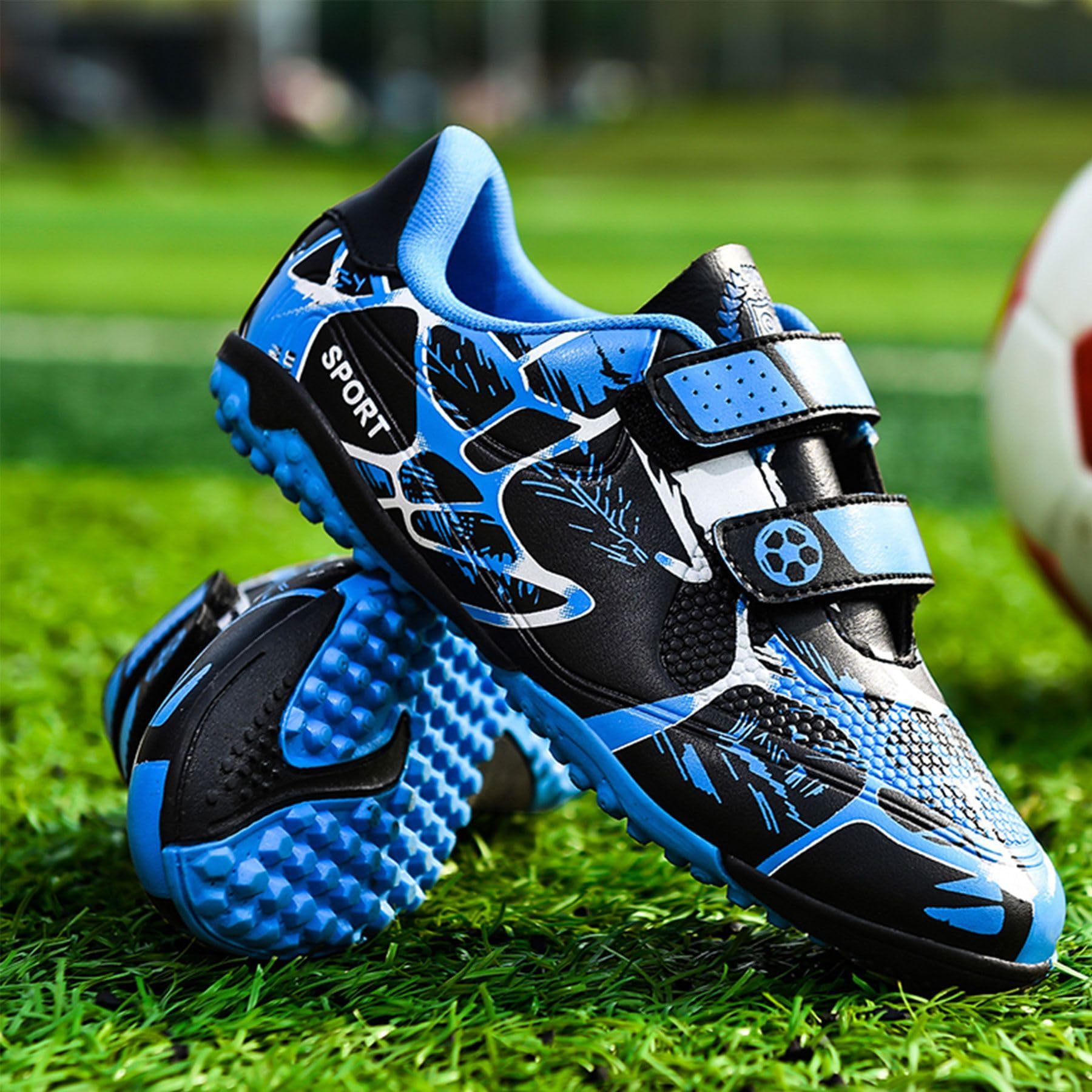 Sainilei Scarpe da Calcio Ragazzi FG/AG Professionale All'aperto Calcio da Scarpe Ragazzo TF Allenamento Bambini Teenage Spike