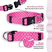 Vista 4 de Native Pup Collar de perro con lunares, ajustable para perros pequeños, medianos y grandes, tela bonita para niños y niñas