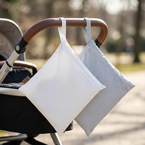 Miniatura 5 de Hamur Wet Bag Set  2 Pack Reusable Waterproof & Mess-Proof Bags (2 Large 12.6×14.6 in)  Washable at 40 C, Lightweight Storage for Baby, Travel & Gym