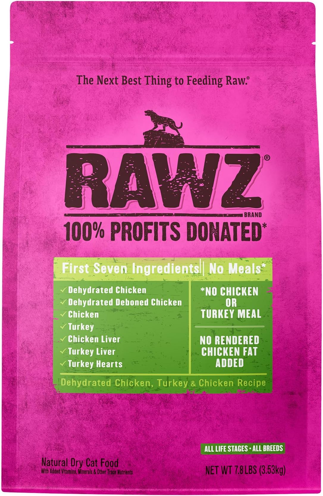 Dehydrated Chicken, Turkey & Chicken Recipe Natural Meal Free Dry Cat Food (7.8 Pound, Chicken & Turkey)