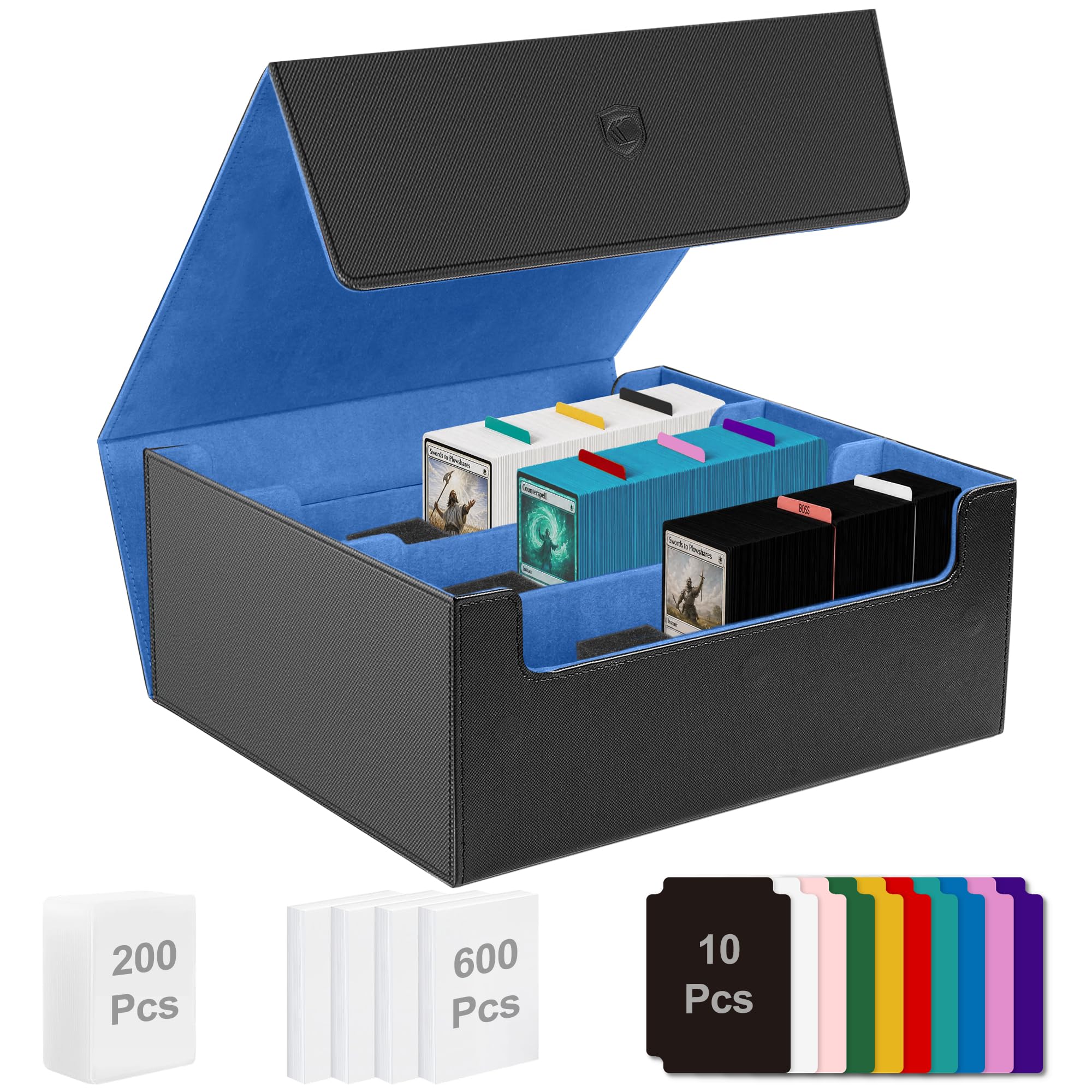 Card Deck Box for Trading Cards, Holds 1800+ Sleeved Card, Magnetic Closure
