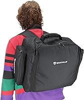 Vista 2 de Rockville Mochila acolchada RLBP6 para 6 luces PAR, protección de espuma de 0.394 in, separadores extraíbles, correas ocultables, para DJs e