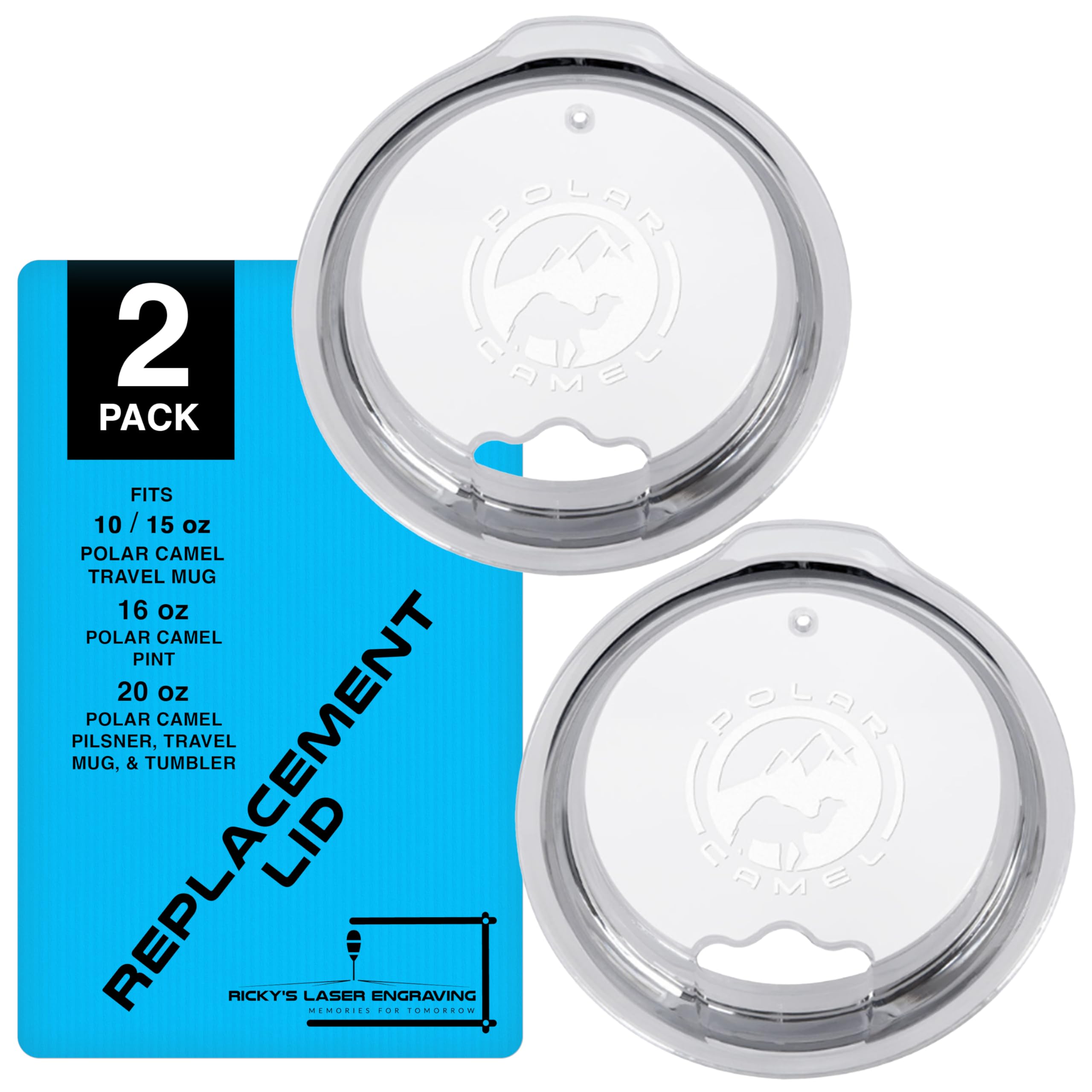 Polar Camel Tumbler Lid Replacement - Polar Camel Lid Replacement (2-Pack), For Polar Camel 10oz and 15oz Travel Mug, 16 oz Pint and 20 oz Pilsners Tumblers, Fits Polar Camel Tumblers and Travel Mug