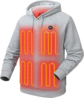 Venustas Unisex Pullover Heated Hoodie with Battery Included, Heated Sweatshirt for Men and Women